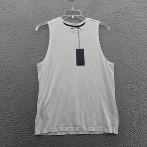 VRST Mens Circuit Seamless Tank Top Medium White Activewear Quick Dry‎ NEW